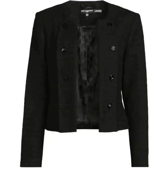 Karl Lagerfeld Textured Tweed Blazer - Picture 5 of 5